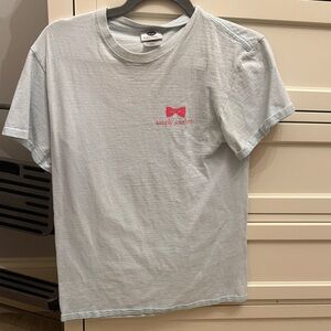 Simply Southern Sky Blue Tee with Pink Bow